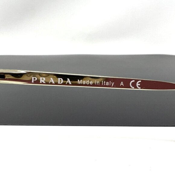 Prada Eyeglasses Frames VPR 55S QE3-1O1 Black Gold Cat Eye Full Rim 52-16-140 - Picture 5 of 10